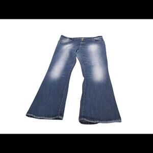 Bluenotes Womens Size 35/32 High Waisted Bleached Flared Distressed Blue Jeans